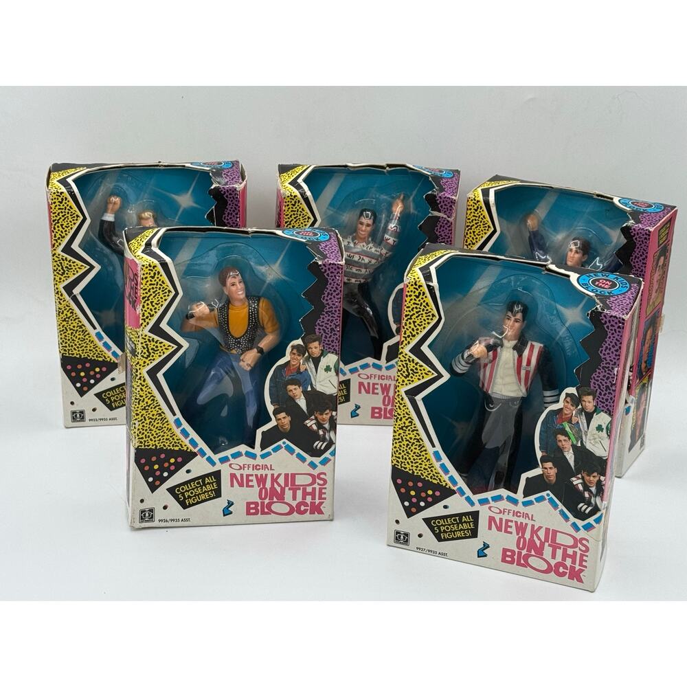 Vintage 1990 New Kids On The Block Figures Lot 5 Sealed READ DESC Storage Wear